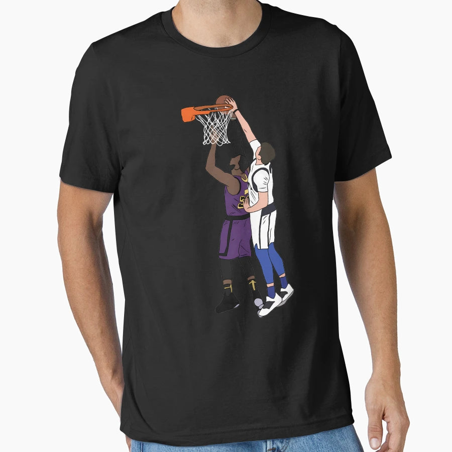 Luka Doncic Blocks Lebron James T-Shirt - Aesthetic Graphic for Adults - T-Shirt, Sweatshirt, Hoodie