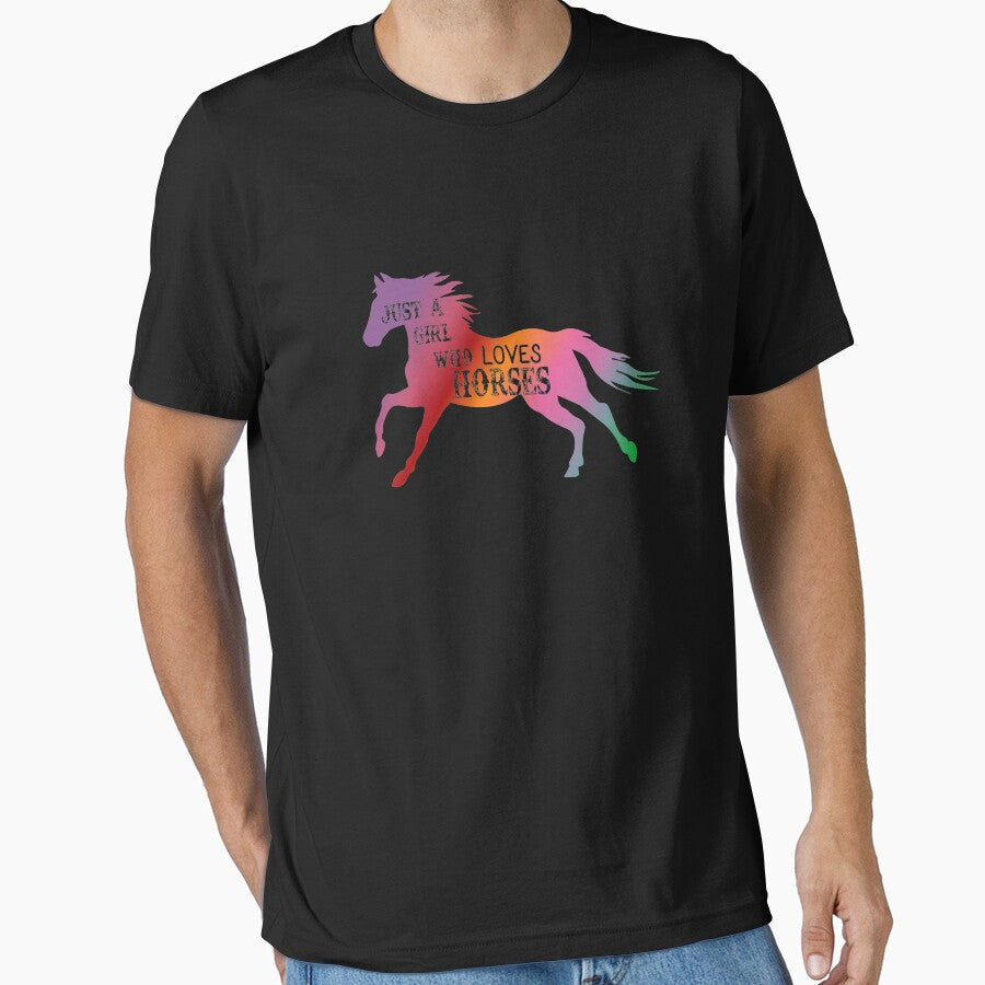 Just A Girl Who Loves Horses, Horse Lover Gift For - Adult & Kids T-Shirts, Sweatshirts & Hoodies apparel design preview 1