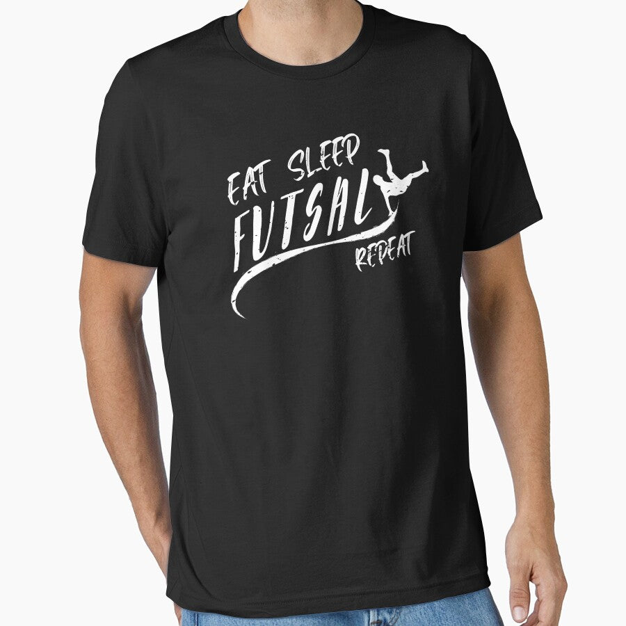 Eat Sleep Futsal Repeat by infazbdeen - Adult & Kids T-Shirts, Sweatshirts & Hoodies apparel design preview 1