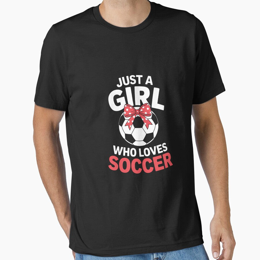 Just a Girl who loves Soccer by FlankinMew - Adult & Kids T-Shirts, Sweatshirts & Hoodies apparel design preview 1