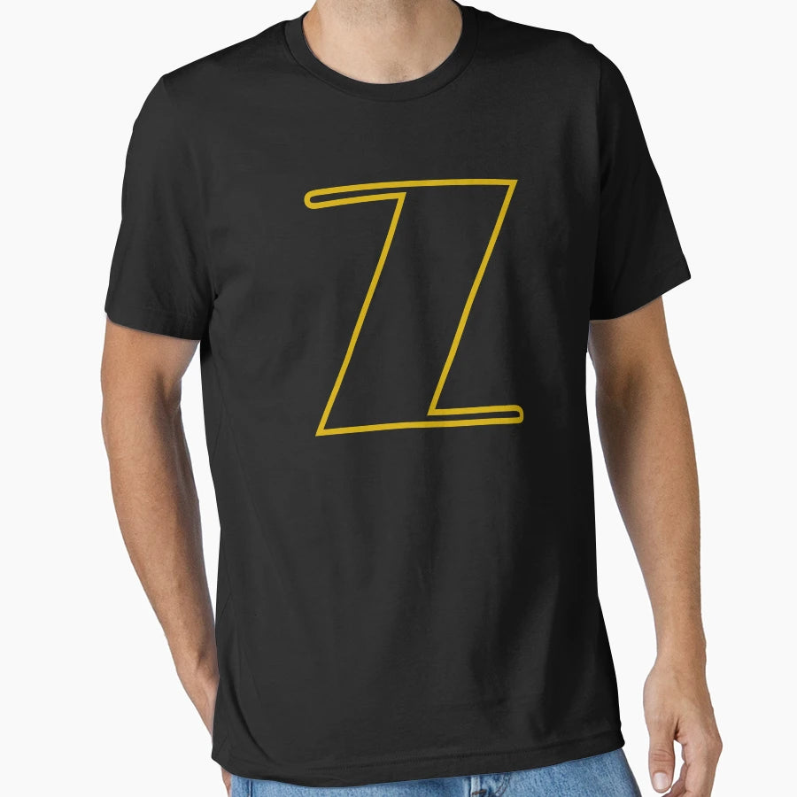 Letter Z Gold Outline T-Shirt - Fun Novelty Design Unisex - T-Shirt, Sweatshirt, Hoodie