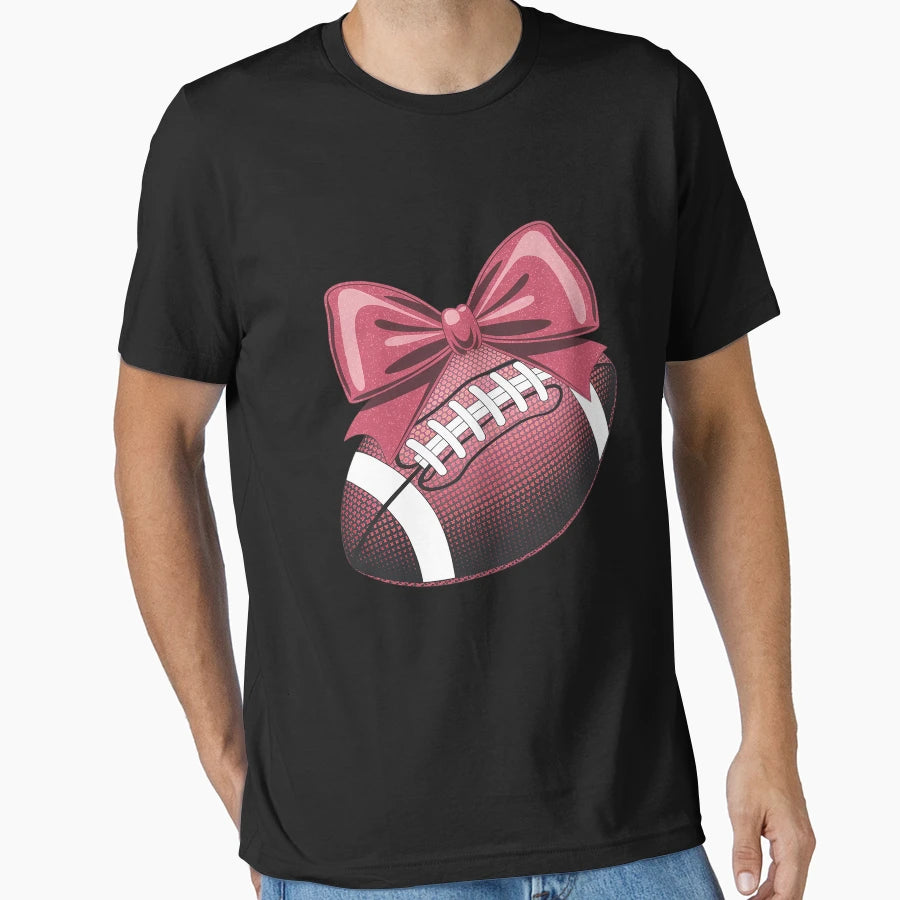 Coquette Bow American Football Game T-Shirt - Novelty Apparel for Adults - T-Shirt, Sweatshirt, Hoodie
