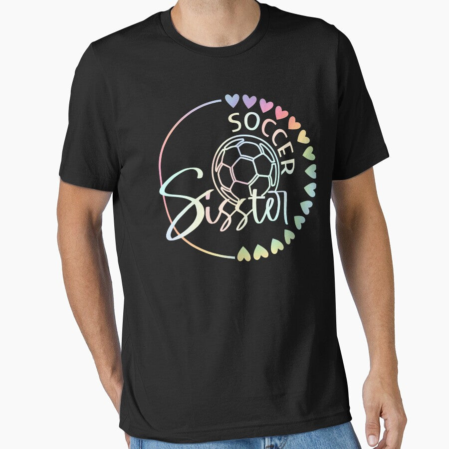 Pastel Tie Dye Soccer Sister Heart Design by - Adult & Kids T-Shirts, Sweatshirts & Hoodies apparel design preview 1
