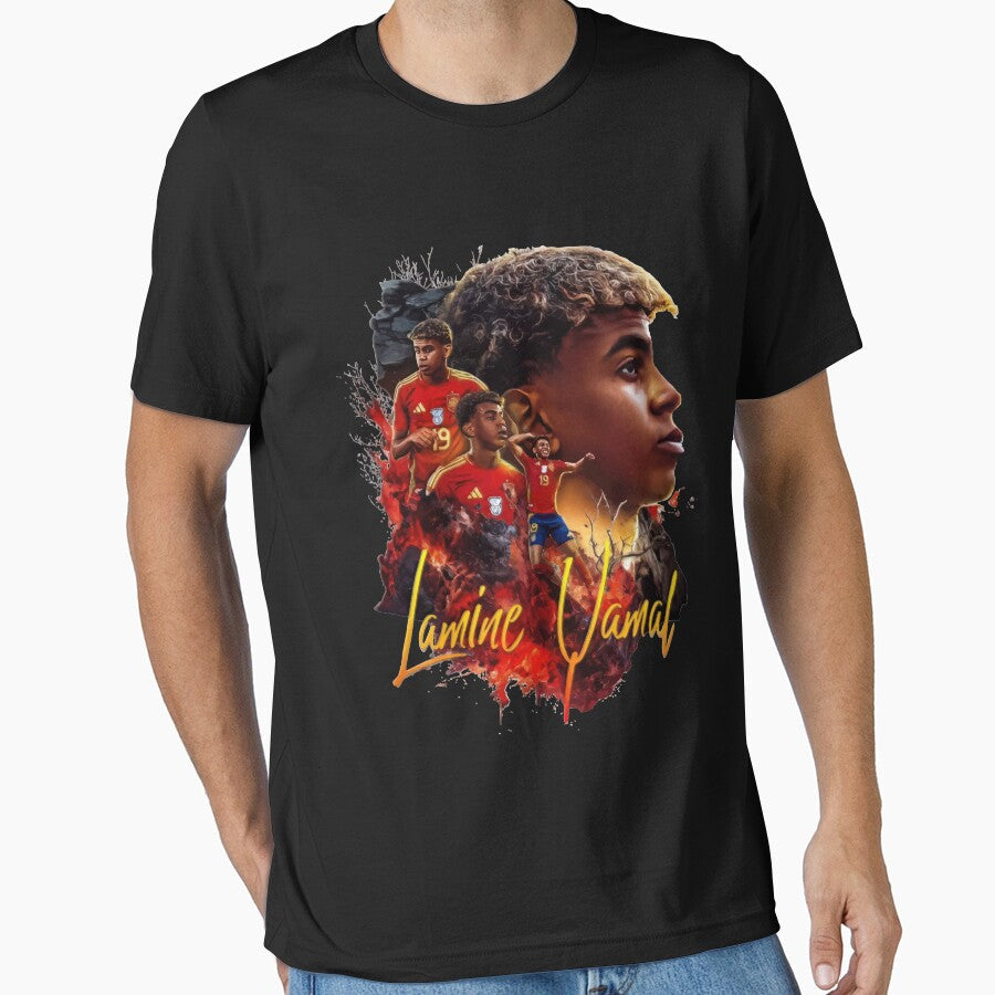 Soccer Player Design Lamine Yamal by EzequielBC - Adult & Kids T-Shirts, Sweatshirts & Hoodies apparel design preview 1