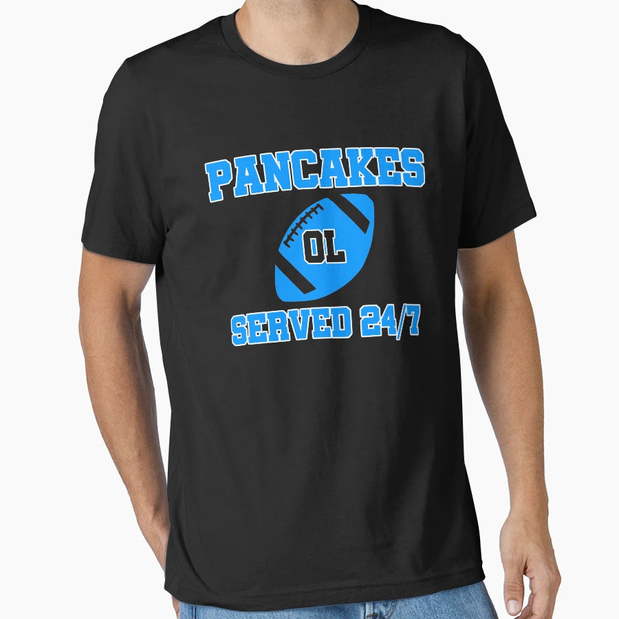 Pancakes Served 24 7 American Football T-Shirt - Trendy Graphic Men Women - T-Shirt, Sweatshirt, Hoodie