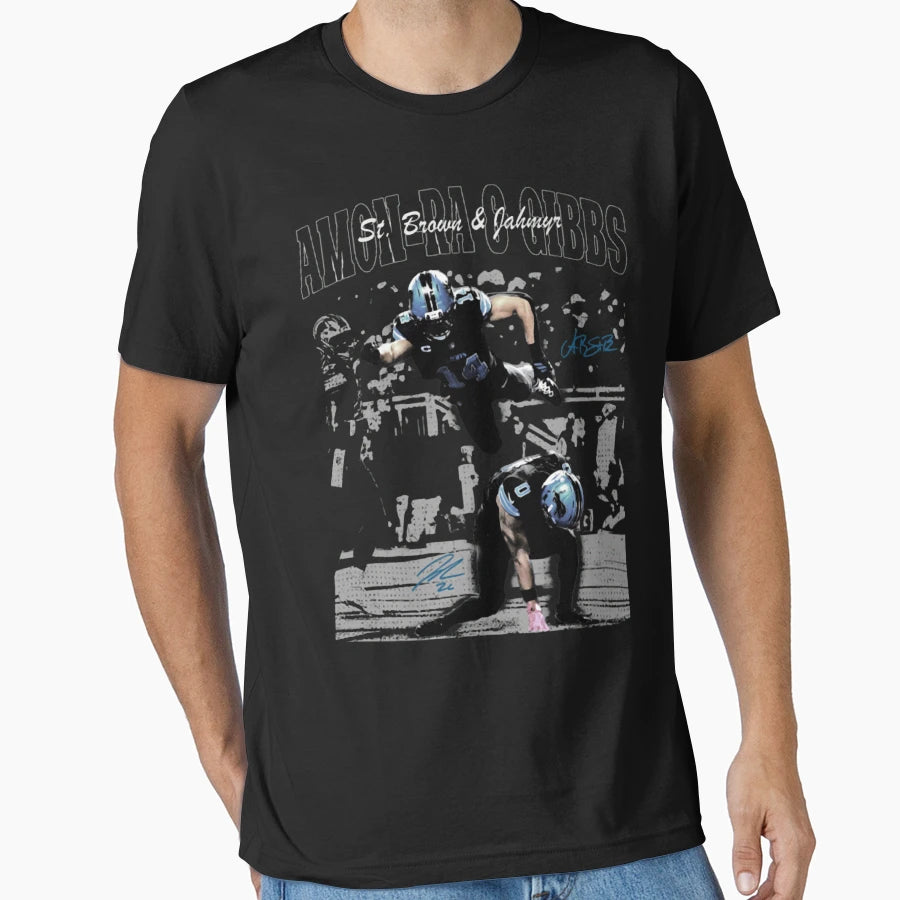 Amon Ra St Brown JG Detroit T-Shirt - Fun Novelty Design for Adults - T-Shirt, Sweatshirt, Hoodie