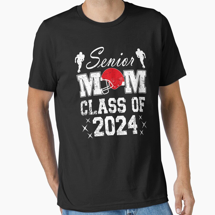 Senior Mom Class Of 2024 Soccer Graduation Day School - Adult & Kids T-Shirts, Sweatshirts & Hoodies apparel design preview 1