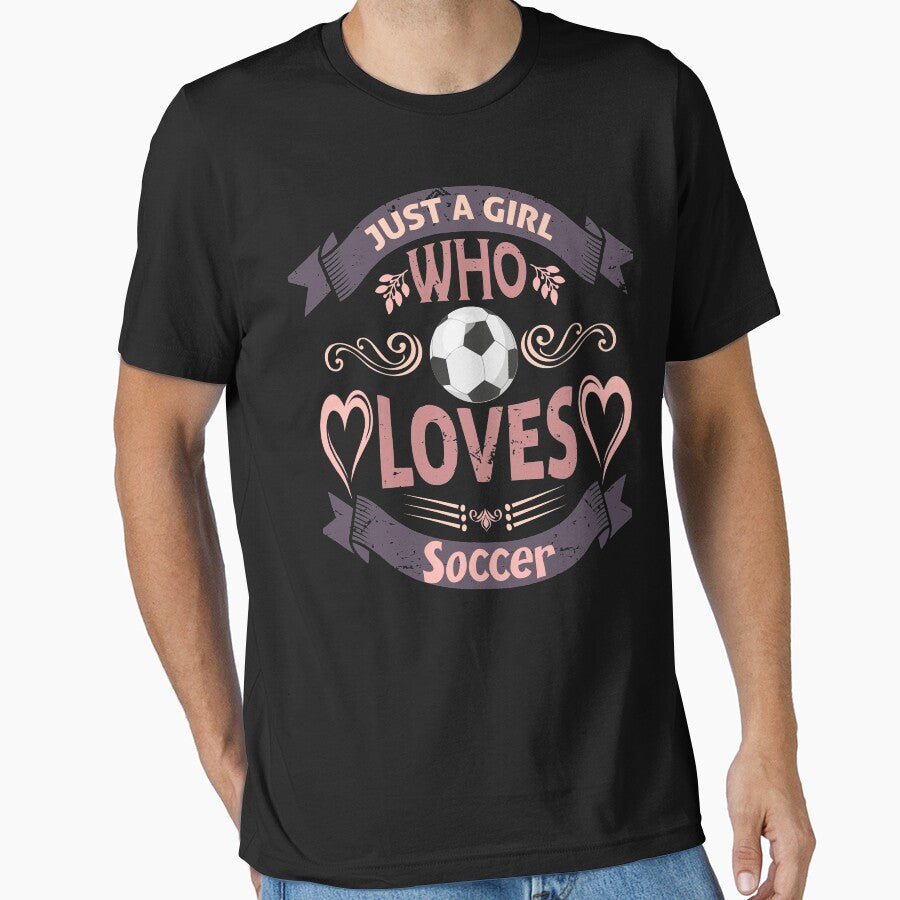 Just a Girl who Loves Soccer by buzz1days - Adult & Kids T-Shirts, Sweatshirts & Hoodies apparel design preview 1