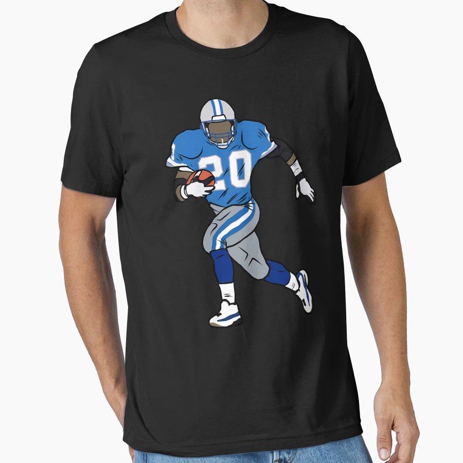 Barry Sanders Running T-Shirt - Custom Art Print Unisex - T-Shirt, Sweatshirt, Hoodie