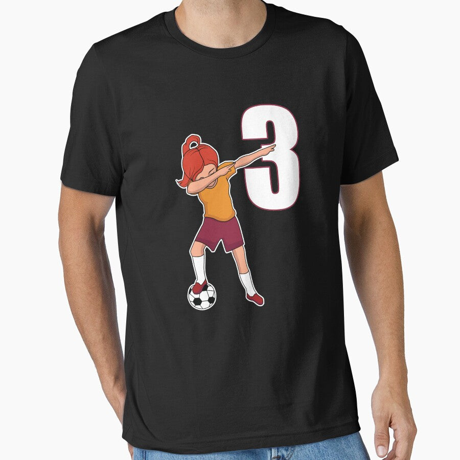 Awesome Soccer Player Girl Number 3 Athlete Women - Adult & Kids T-Shirts, Sweatshirts & Hoodies apparel design preview 1