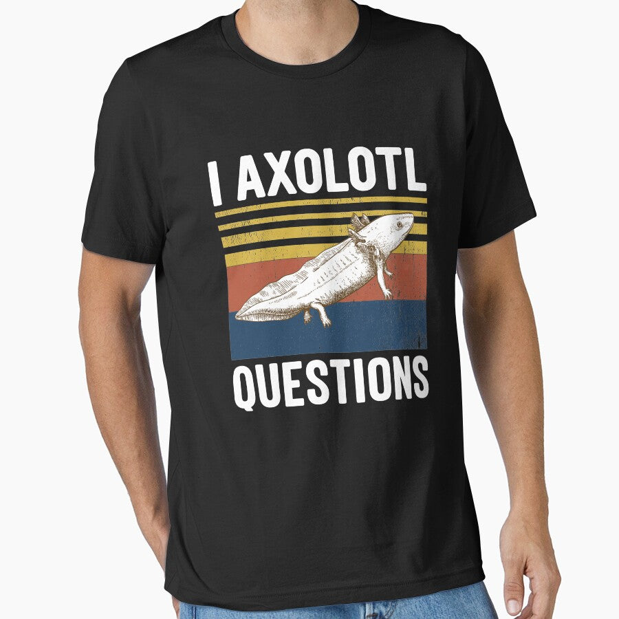 I Axolotl Questions Vintage Gift 70s 80s by Tatus - Adult & Kids T-Shirts, Sweatshirts & Hoodies apparel design preview 1