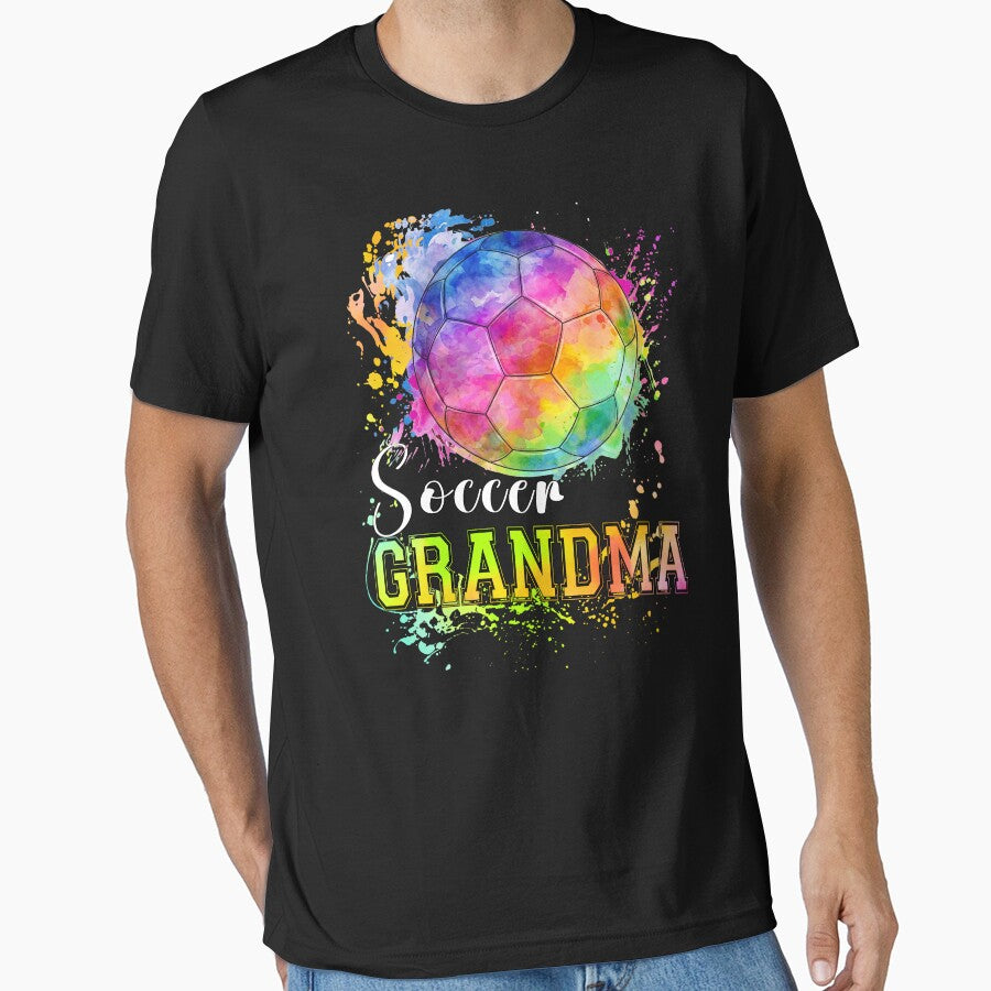 Rainbow Watercolor Soccer Grandma by LarryMBrown - Adult & Kids T-Shirts, Sweatshirts & Hoodies apparel design preview 1