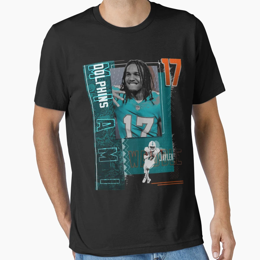 Jaylen Sport Waddle Football Paper Dolphins T-Shirt - Graphic Print Unisex - T-Shirt, Sweatshirt, Hoodie
