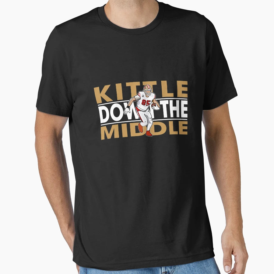 George Do Middle Mens Kittle Black T-Shirt - Novelty Apparel for Adults - T-Shirt, Sweatshirt, Hoodie