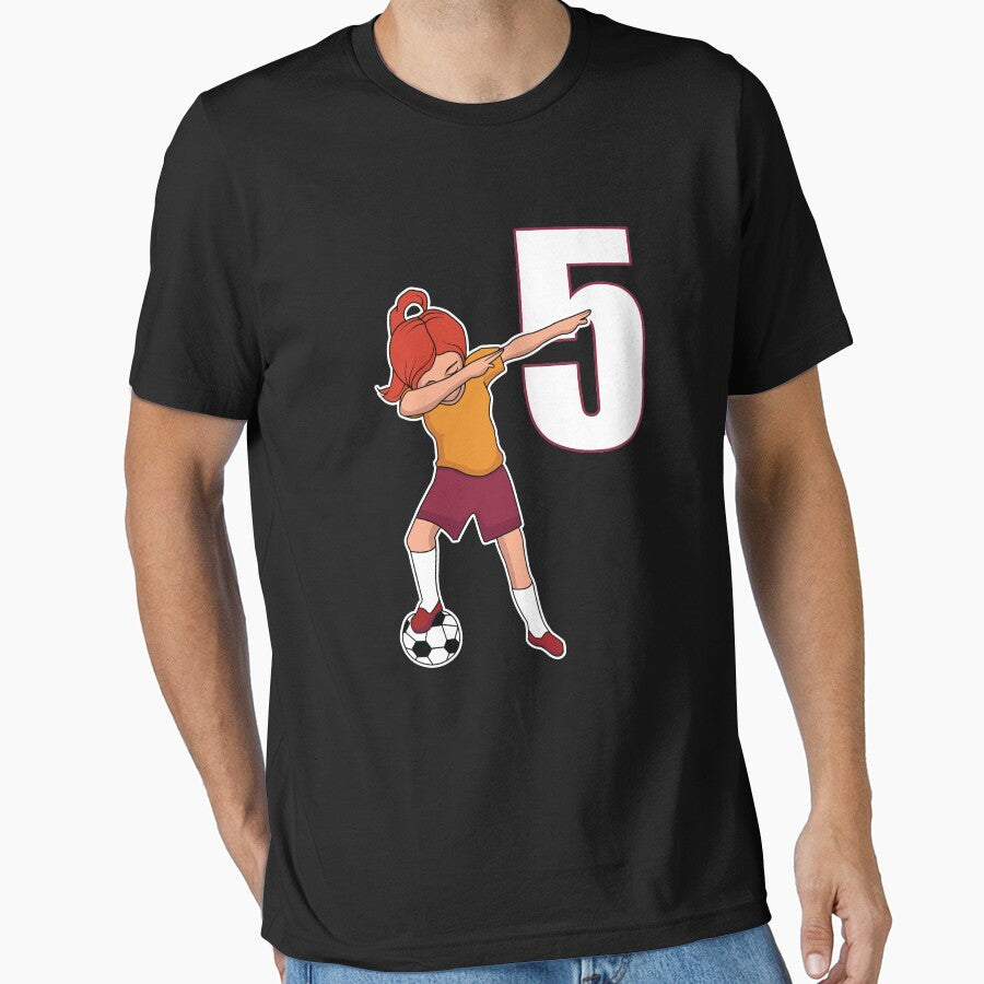 Awesome Soccer Player Girl Number 5 Athlete Women - Adult & Kids T-Shirts, Sweatshirts & Hoodies apparel design preview 1