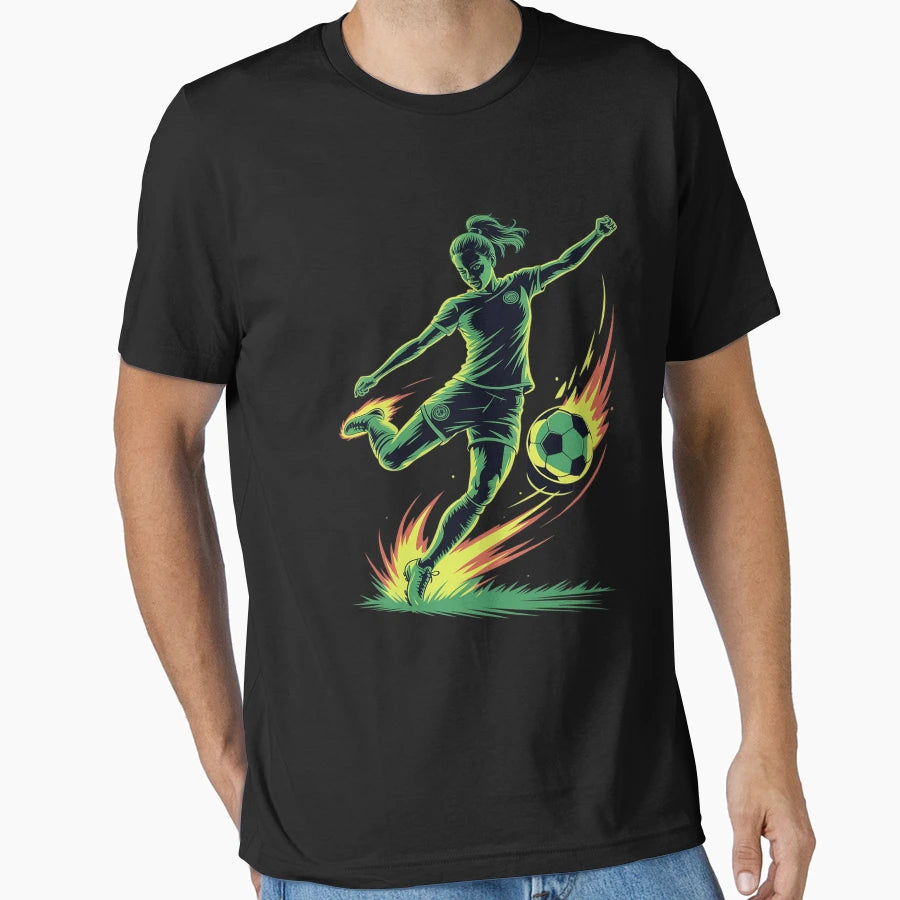 Womens Soccer Power Kick Forward T-Shirt - Streetwear Style Men Women - T-Shirt, Sweatshirt, Hoodie