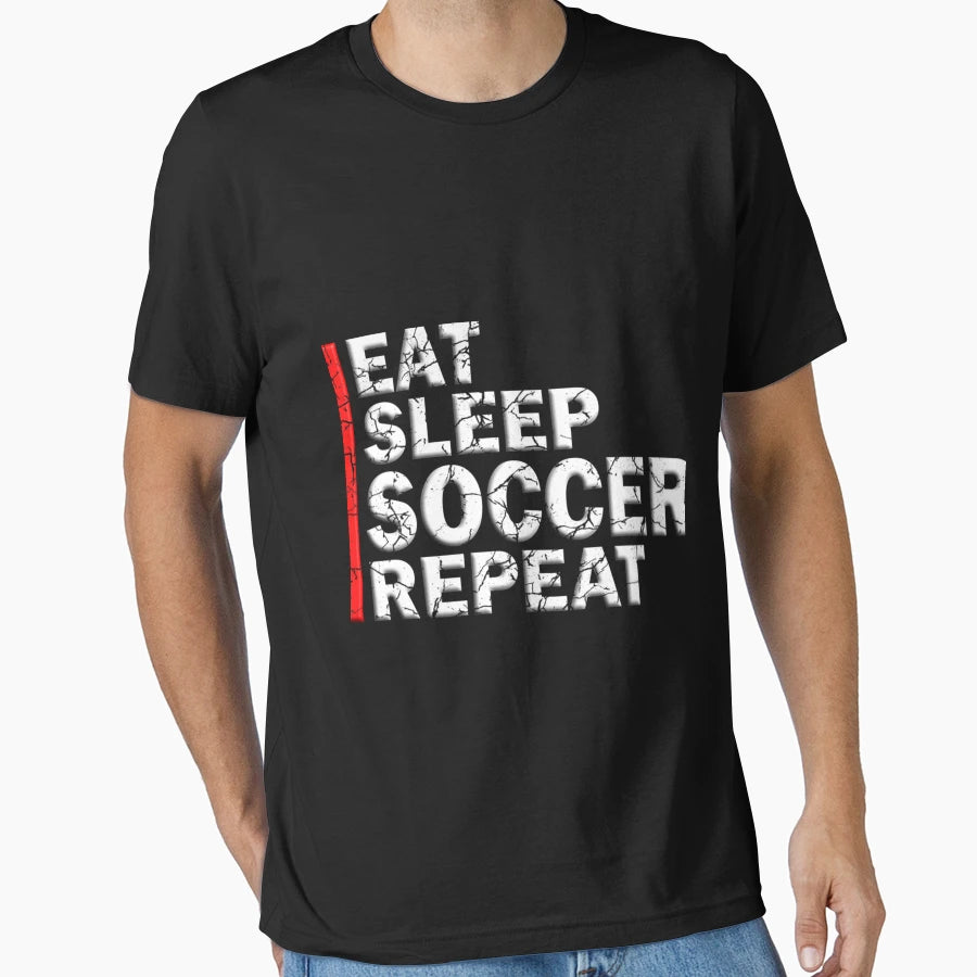 Eat Sleep Soccer Repeat T-Shirt - Minimalist Print for Adults - T-Shirt, Sweatshirt, Hoodie