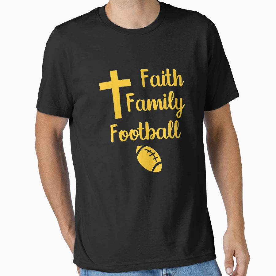 Faith Family Football T-Shirt - Custom Art Print Men Women - T-Shirt, Sweatshirt, Hoodie