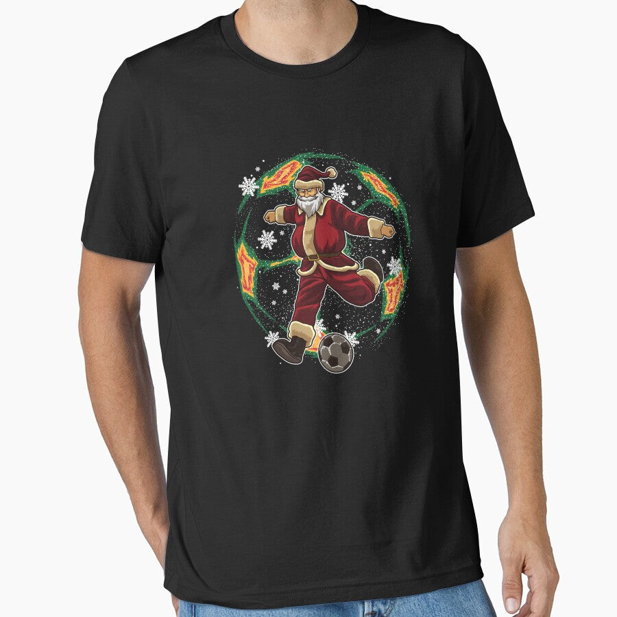 Soccer Playing Santa Claus Christmas Team by - Adult & Kids T-Shirts, Sweatshirts & Hoodies apparel design preview 1