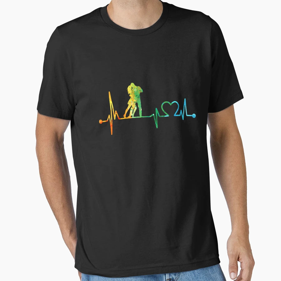 Bachata Heartbeat Watercolor T-Shirt - Minimalist Print Men Women - T-Shirt, Sweatshirt, Hoodie
