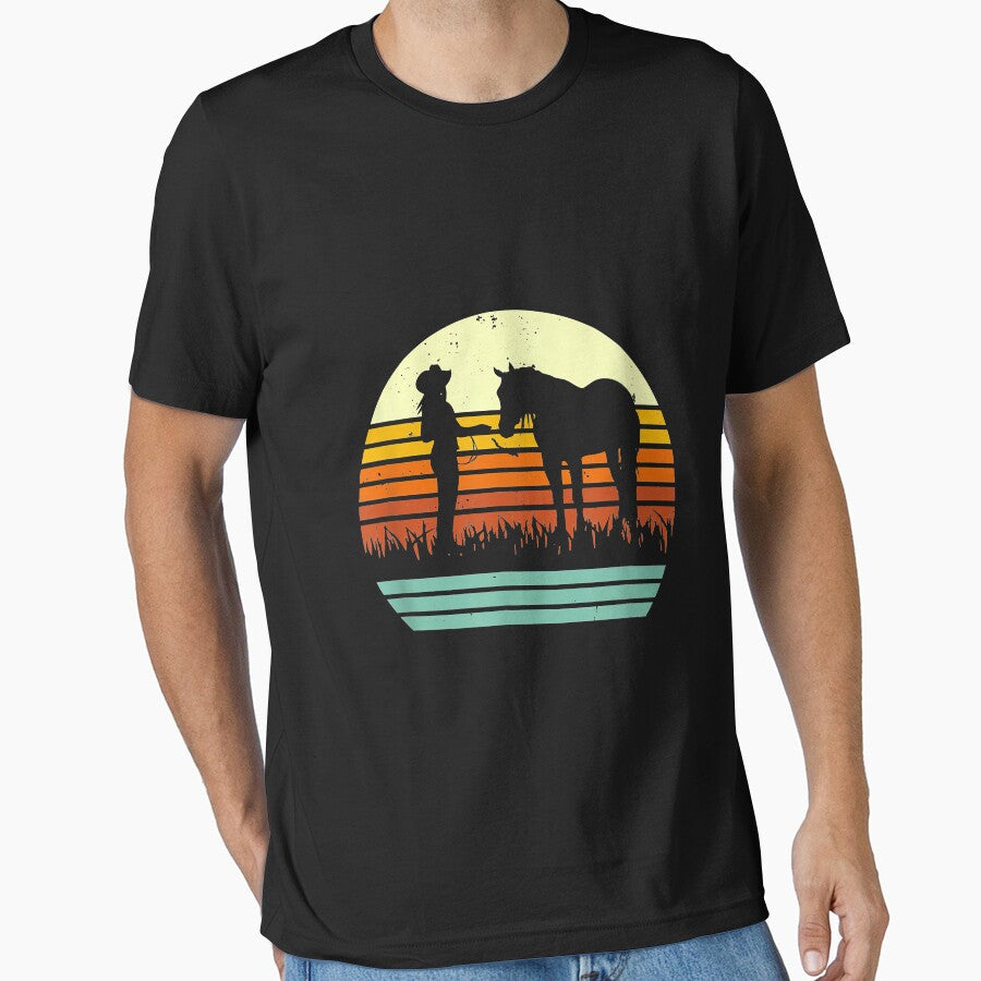 Western Halter Horse Retro Sun Style by doria7fjly - Adult & Kids T-Shirts, Sweatshirts & Hoodies apparel design preview 1