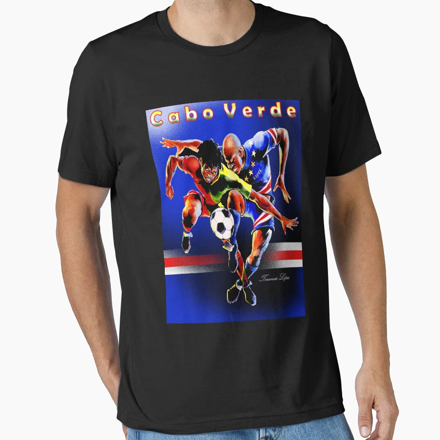 Cape Verdean Soccer Players T-Shirt - Minimalist Print for Adults - T-Shirt, Sweatshirt, Hoodie