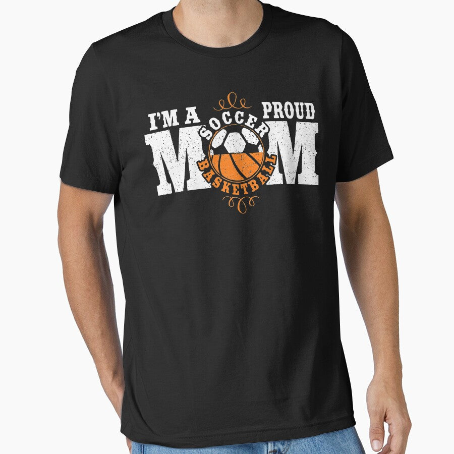 Combined Sports I'm a Proud Basketball Soccer Mom by - Adult & Kids T-Shirts, Sweatshirts & Hoodies apparel design preview 1