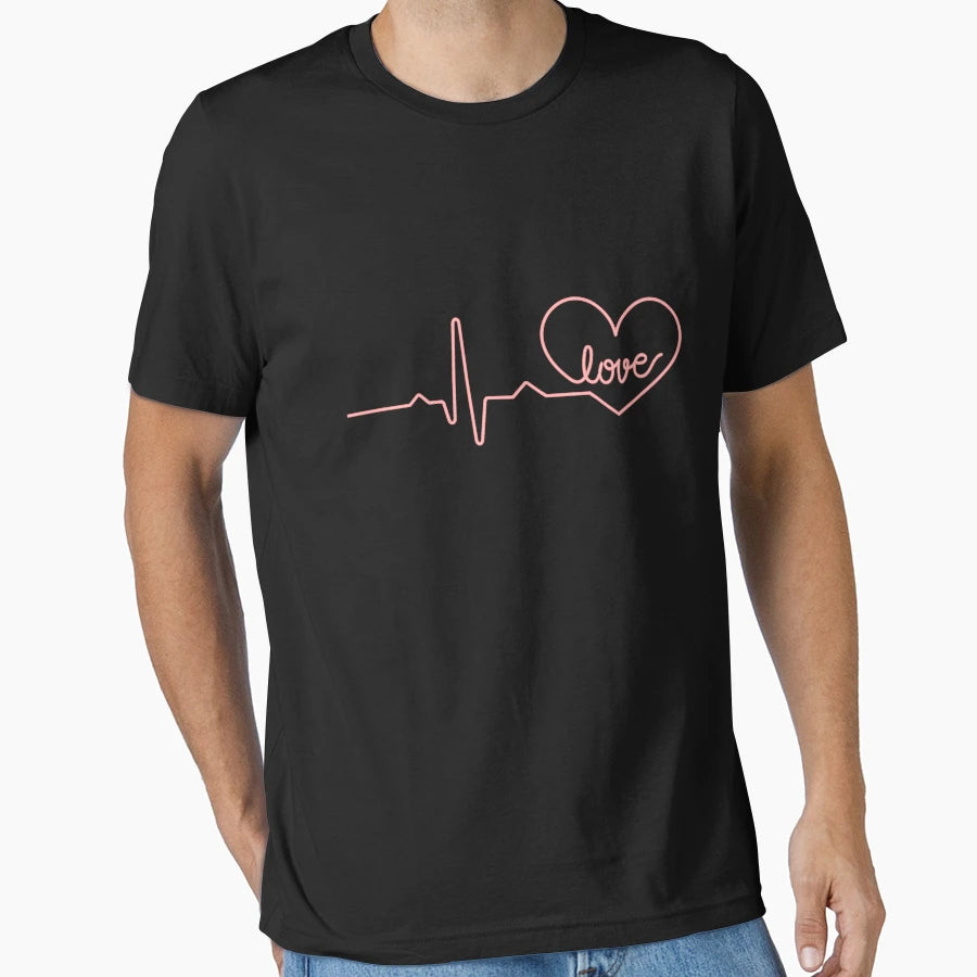 Illustration Heart Electrocardiogram T-Shirt - Graphic Print Men Women - T-Shirt, Sweatshirt, Hoodie