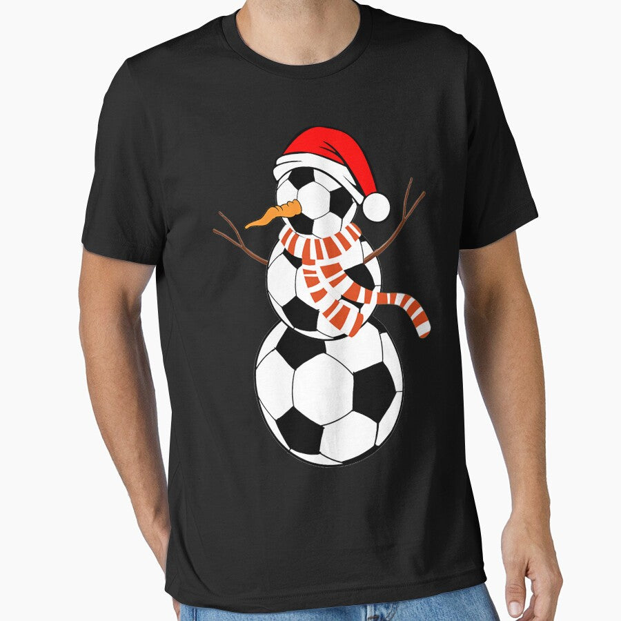 Christmas Soccer Ball Snowman Santa by bostons2001 - Adult & Kids T-Shirts, Sweatshirts & Hoodies apparel design preview 1