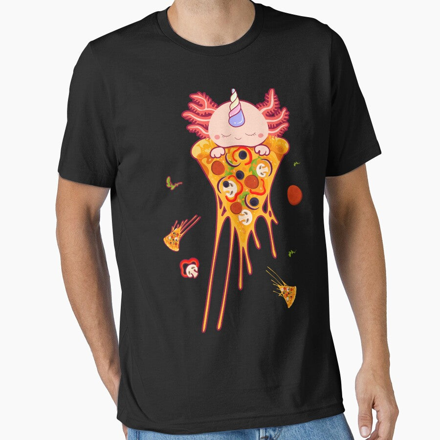 Axolotl Unicorn Pizza by mpsobject - Adult & Kids T-Shirts, Sweatshirts & Hoodies apparel design preview 1