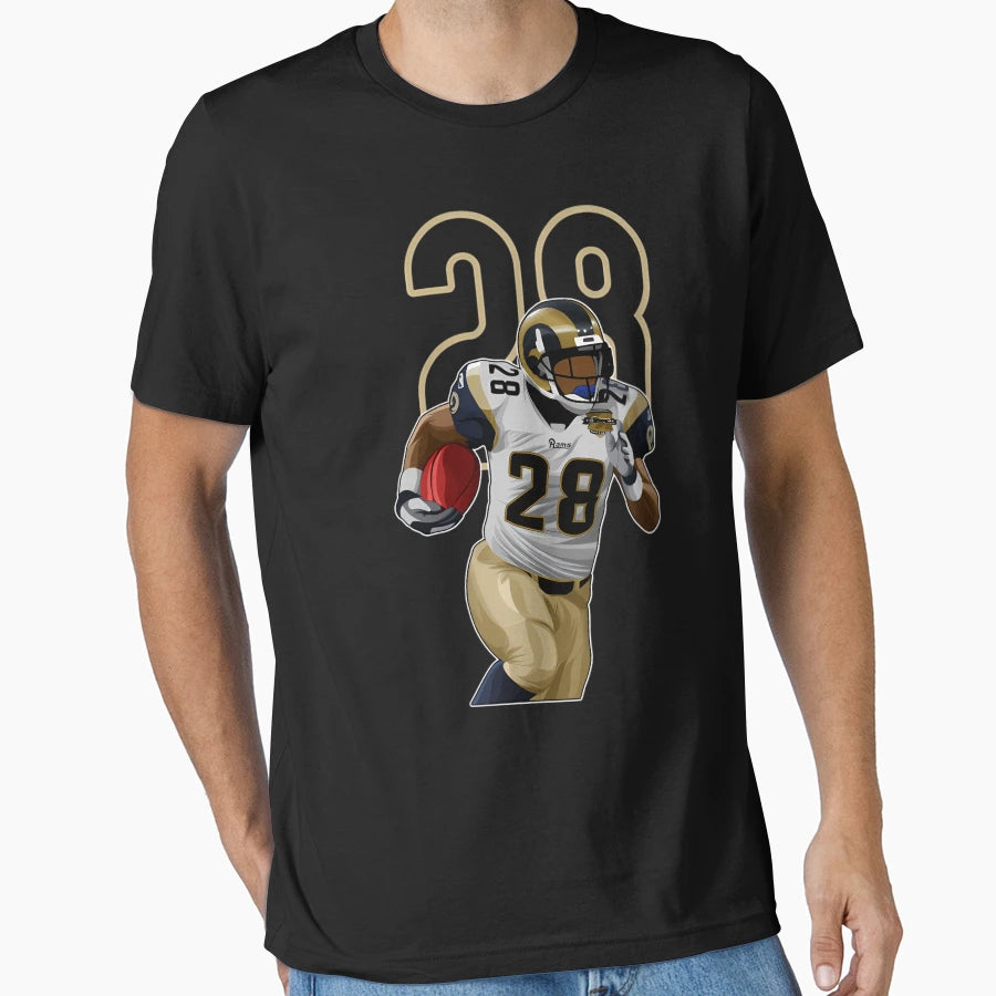 Marshall Faulk St Louis 28 Number T-Shirt - Streetwear Style Men Women - T-Shirt, Sweatshirt, Hoodie