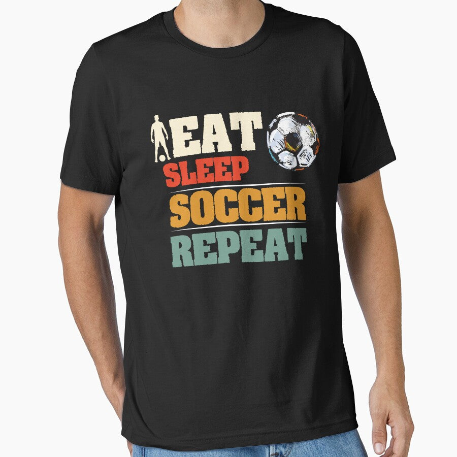 Eat Sleep Soccer Repeat Cool Player Gift by - Adult & Kids T-Shirts, Sweatshirts & Hoodies apparel design preview 1