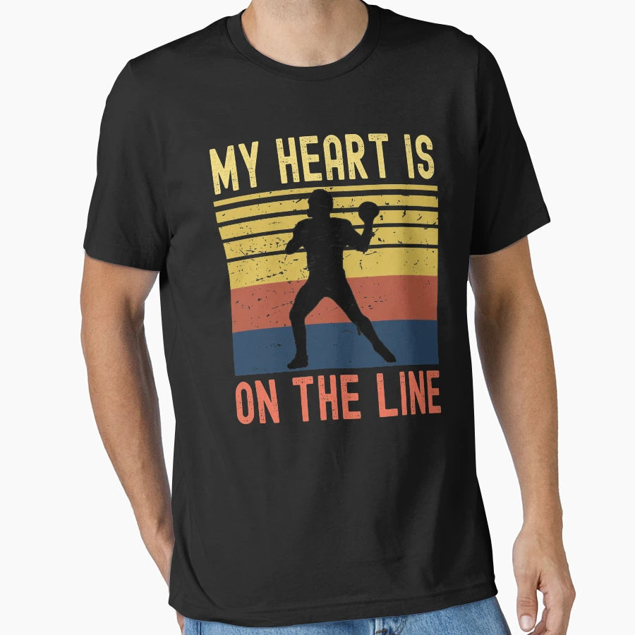 My Heart Is Line Football Offense T-Shirt - Minimalist Print Unisex - T-Shirt, Sweatshirt, Hoodie