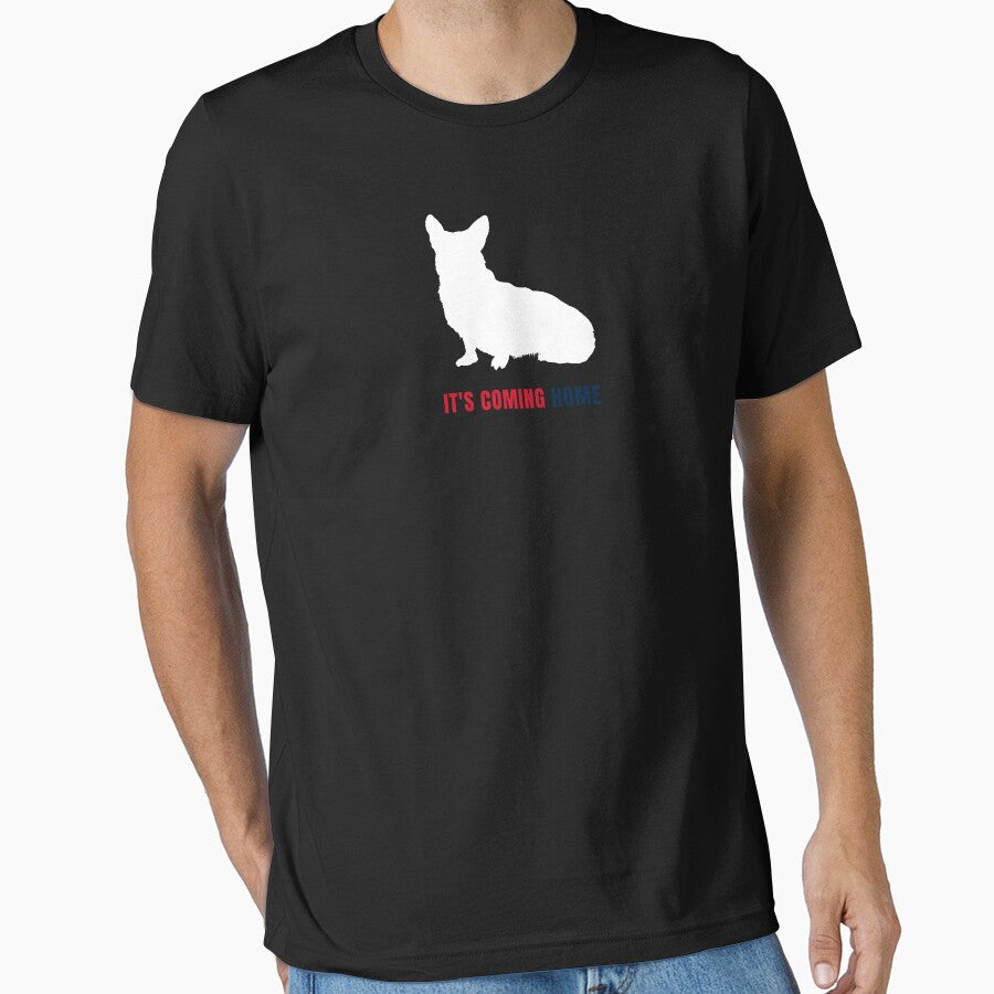 Minimalist Corgi Football Line Art Dog (For Dark - Adult & Kids T-Shirts, Sweatshirts & Hoodies apparel design preview 1