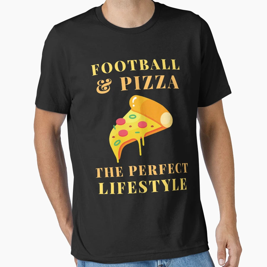 Football And Pizza Lifestyle T-Shirt - Trendy Graphic Unisex - T-Shirt, Sweatshirt, Hoodie