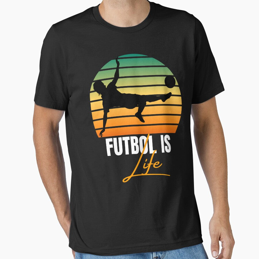 Futbol is life, gifts for soccer players, football by - Adult & Kids T-Shirts, Sweatshirts & Hoodies apparel design preview 1