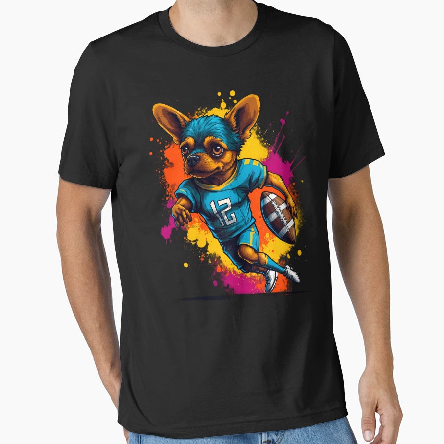 Yorkshire Terrier Dog Playing American T-Shirt - Trendy Graphic Men Women - T-Shirt, Sweatshirt, Hoodie