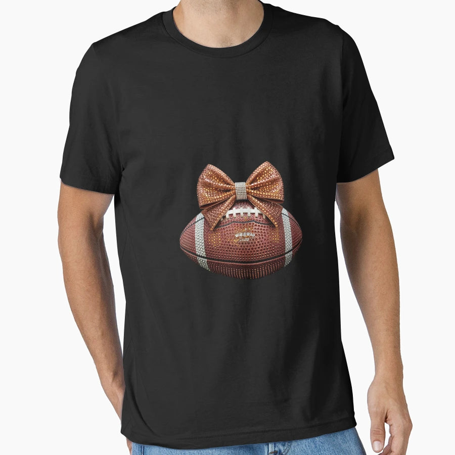 Coquette Bow American Football Game Day T-Shirt - Aesthetic Graphic Unisex - T-Shirt, Sweatshirt, Hoodie
