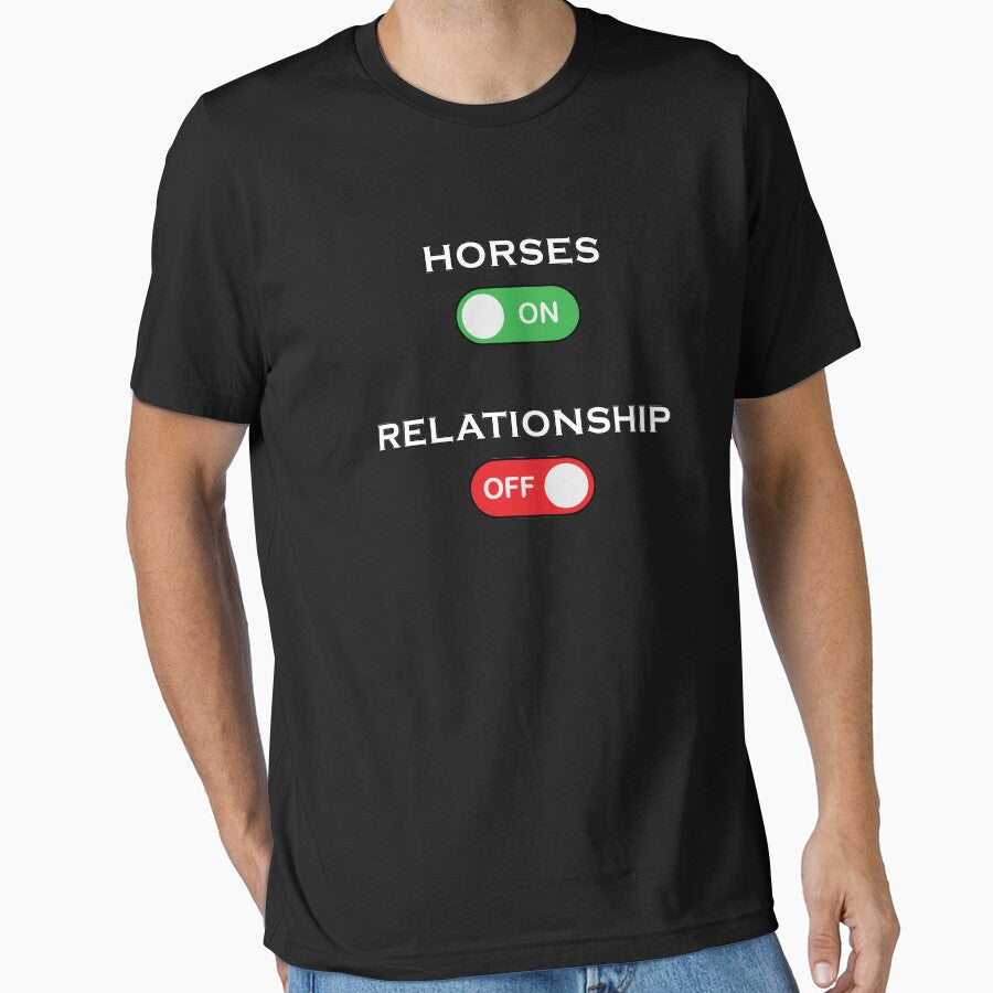 Horse ON relationship OFF by Catsloversdotme - Adult & Kids T-Shirts, Sweatshirts & Hoodies apparel design preview 1