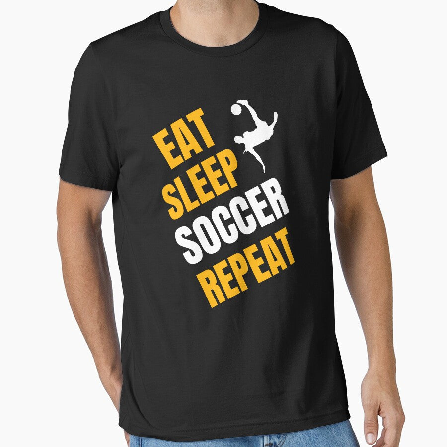 Eat Sleep Soccer Repeat by 87-Aesthetics - Adult & Kids T-Shirts, Sweatshirts & Hoodies apparel design preview 1