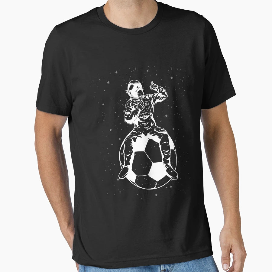 Soccer Astronaut Cream Space Gift T-Shirt - Novelty Apparel for Adults - T-Shirt, Sweatshirt, Hoodie