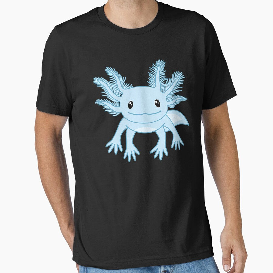 Blue Kawaii Axolotl Cute by xmjajd - Adult & Kids T-Shirts, Sweatshirts & Hoodies apparel design preview 1