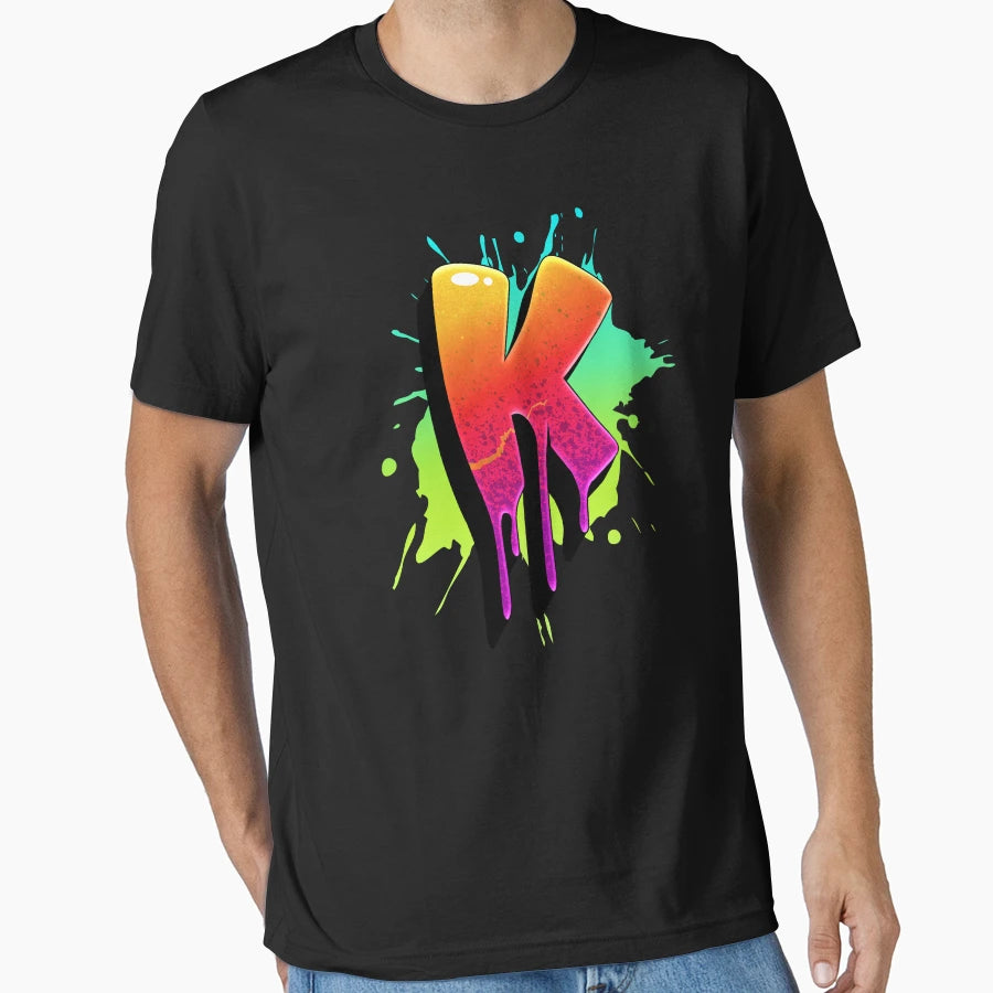 Graffiti Letters K Letter Colorful T-Shirt - Custom Art Print for Adults - T-Shirt, Sweatshirt, Hoodie