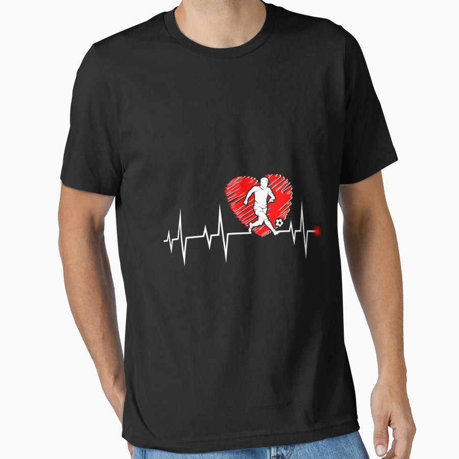 Soccer Is My Heartbeat T-Shirt - Aesthetic Graphic Unisex - T-Shirt, Sweatshirt, Hoodie