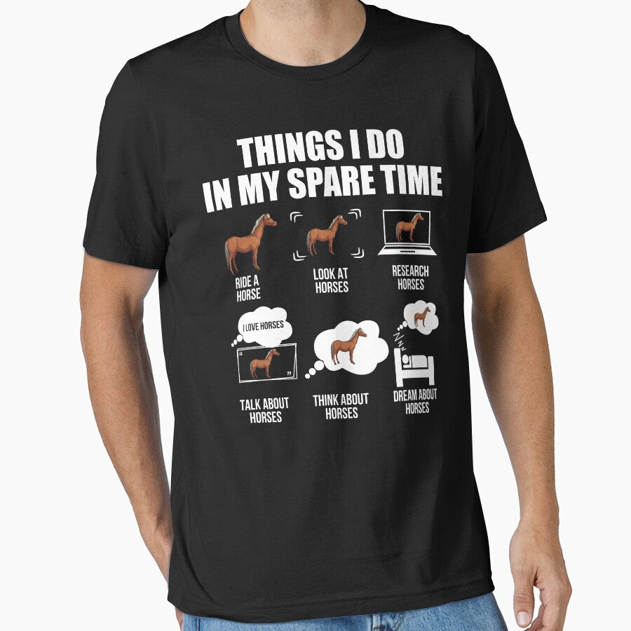 Horse Riding Things I Do In My Spare Time by - Adult & Kids T-Shirts, Sweatshirts & Hoodies apparel design preview 1