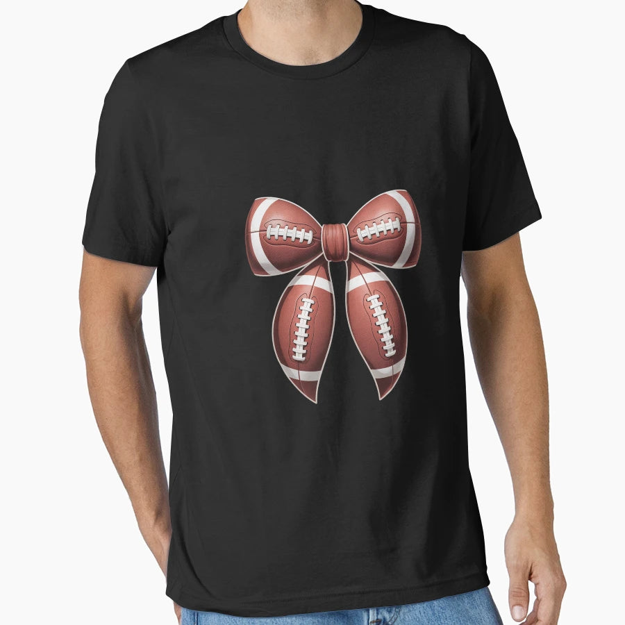 Coquette Bow Football Lover Game Day T-Shirt - Aesthetic Graphic Unisex - T-Shirt, Sweatshirt, Hoodie
