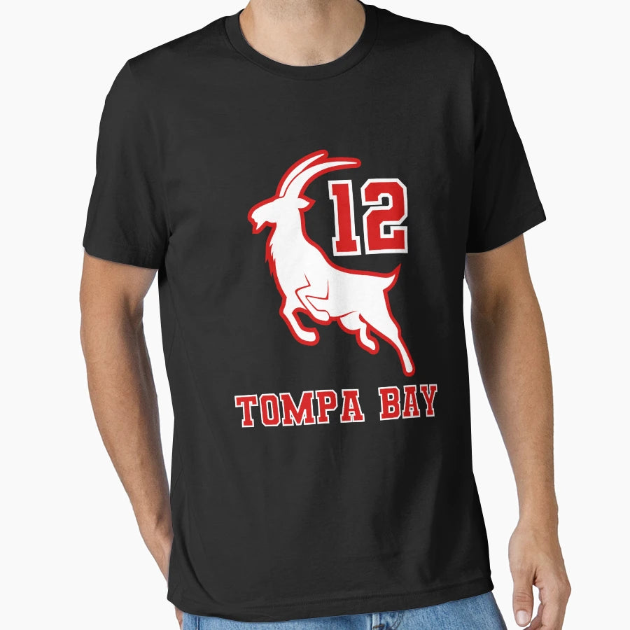 Tompa Bay 12 Tampa Bay Goat 12 T-Shirt - Casual Everyday Wear Unisex - T-Shirt, Sweatshirt, Hoodie