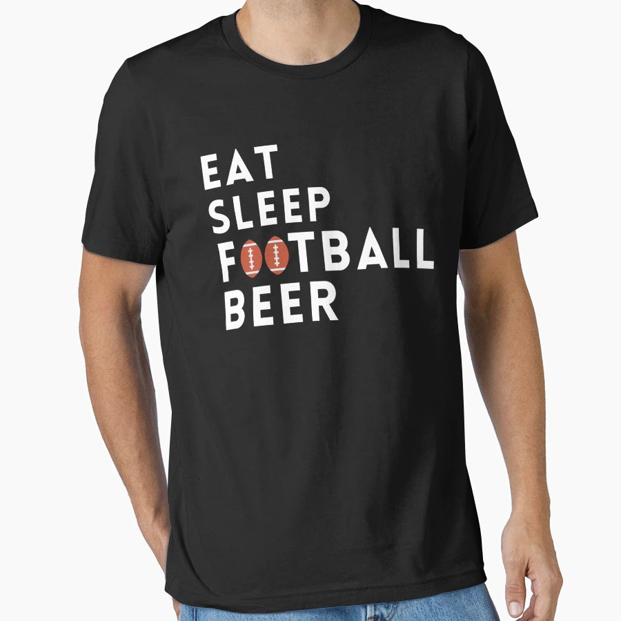 Eat Sleep Football Great Gift Football T-Shirt - Novelty Apparel Unisex - T-Shirt, Sweatshirt, Hoodie
