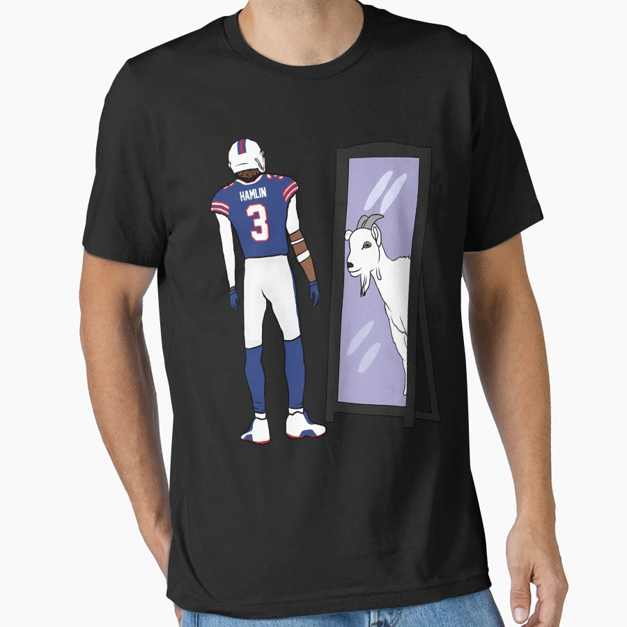 Damar Hamlin Mirror Goat T-Shirt - Graphic Print Men Women - T-Shirt, Sweatshirt, Hoodie