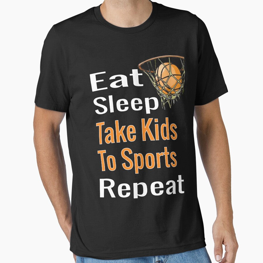 Eat Sleep Take Kids To Sport Repeat by ELK20 - Adult & Kids T-Shirts, Sweatshirts & Hoodies apparel design preview 1